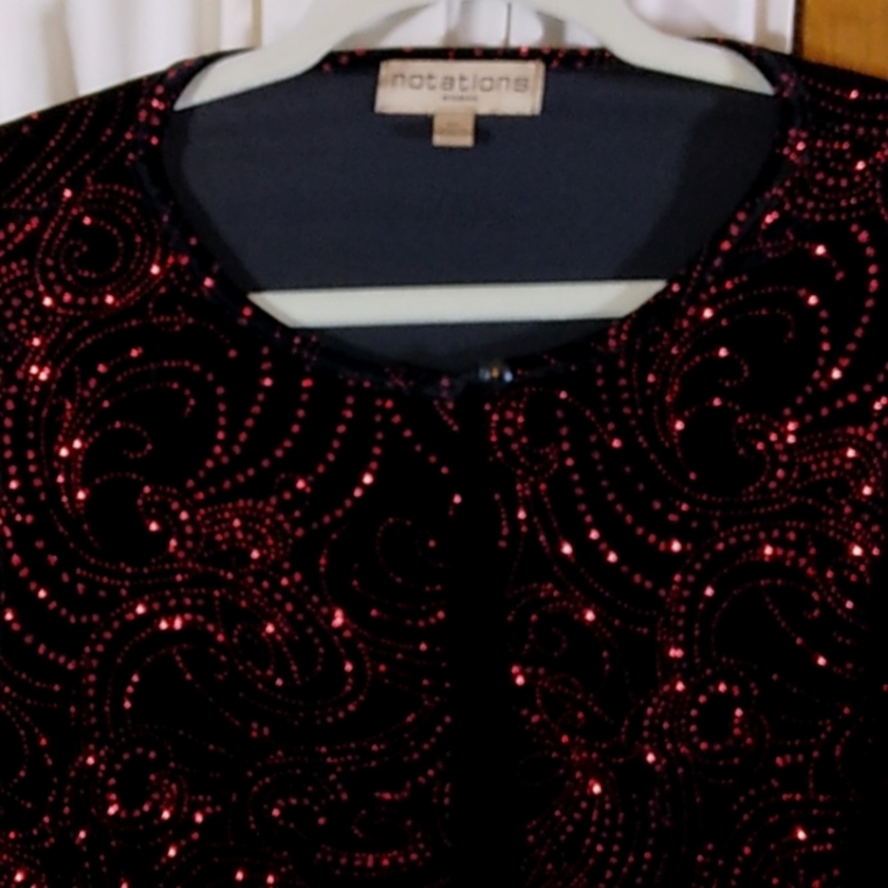 **Notations Sparkling Evening Jacket Top Size 2x … - image 4